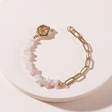 Qingdao Daiwei Jewelry Rough Stone Crystal Amethyst Stone Chain Bracelet
