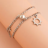 Stainless Steel Sun Moon Ball Magnetic Attachment Couple Bracelet