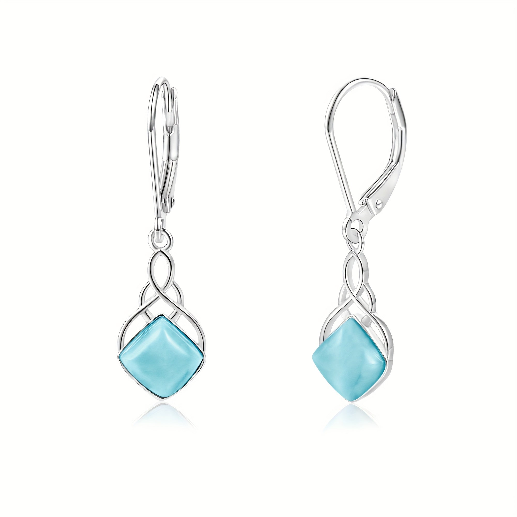 Hermes harmony Elegant S925 Sterling Silver Larimar Stone Earrings, Perfect Jewelry Gift for Men And Women, Suitable for Daily Wear Party Vacation Wedding Anniversary, Ideal Christmas Birthday Anniversary Gift