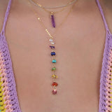 Foreign Trade Color Natural Crystal Gravel Handmade Winding Real Gold Plating Necklac