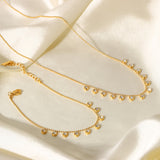 New Diamond Tassel Necklace Fashion All-match Titanium Steel Necklace