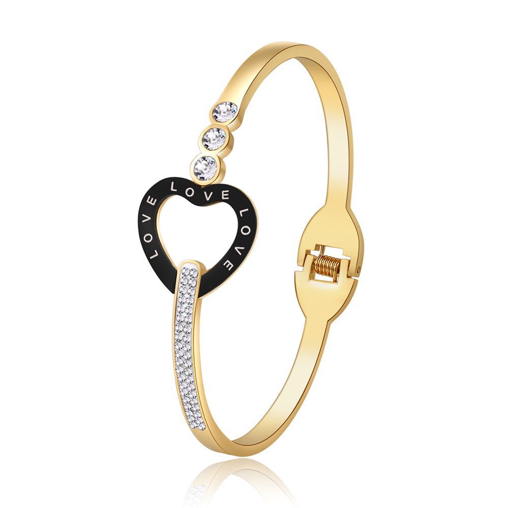 Women's Fashion Hollow Diamond Drop Oil Love Bracelet