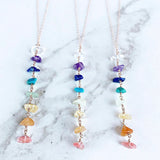 Foreign Trade Color Natural Crystal Gravel Handmade Winding Real Gold Plating Necklac